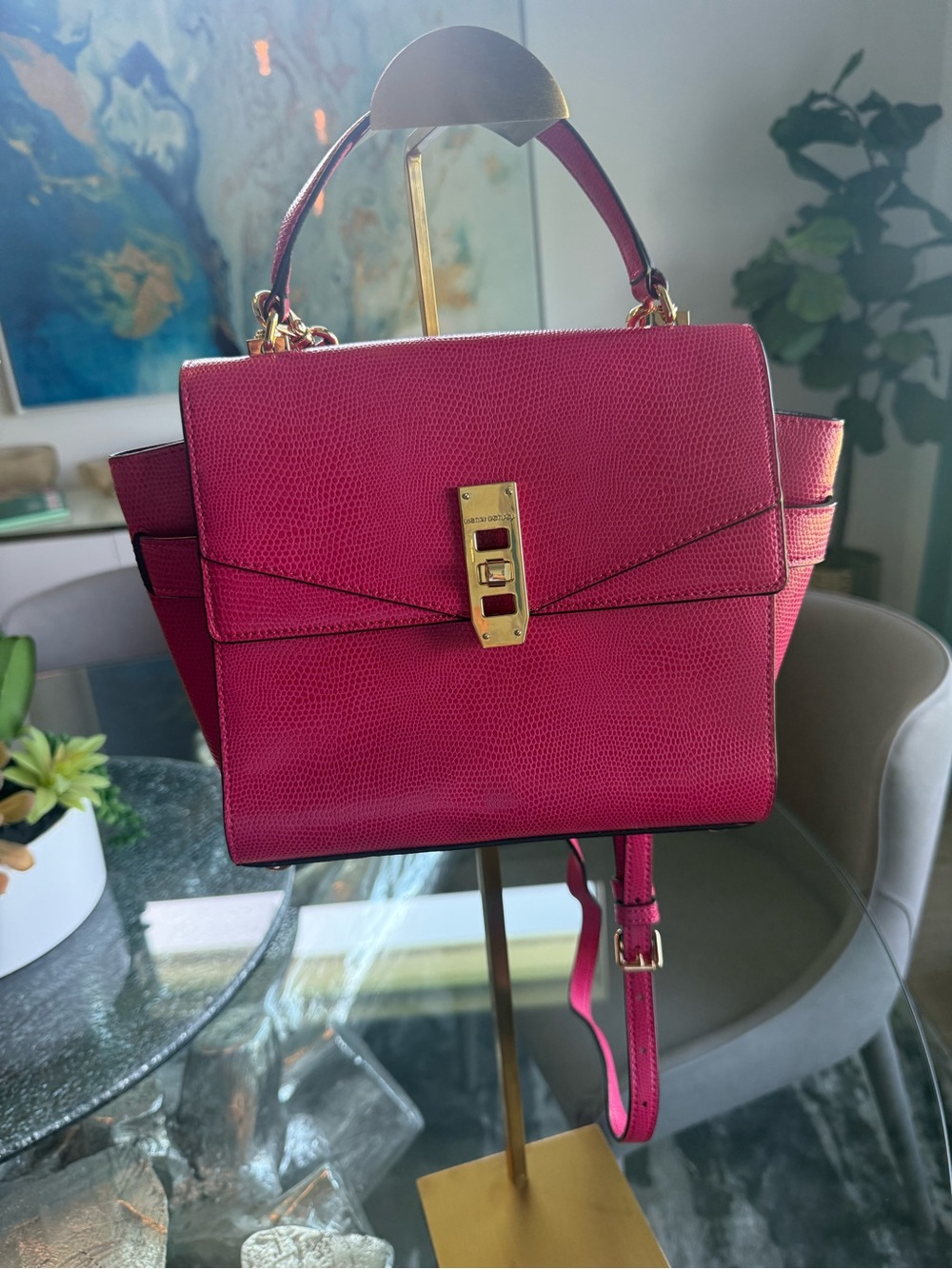 Henri Bendel Fuchsia Uptown Mini Satchel - Picture 2 of 4